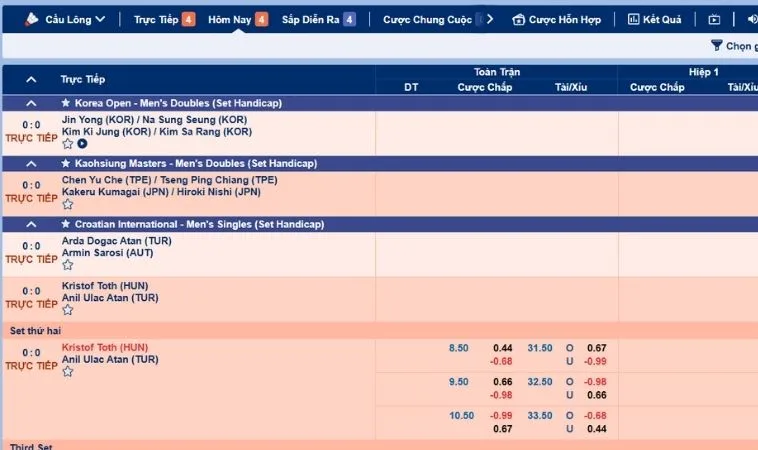 Bùng Nổ Đam Mê Cùng Cá Cược Cầu Lông Bet999 Thắng Lớn Mỗi Ngày 2 Giao diện cá cược Cầu Lông Bet999