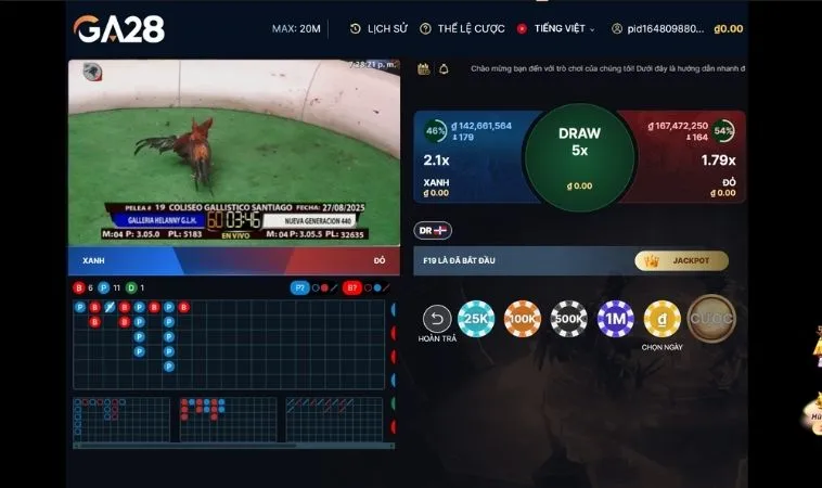 Chiến Thuật Thắng Lớn Cách Chơi Đá Gà GA28 Tại Bet999 Uy Tín Nhất 2 Giao diện cá cược Đá Gà GA28 Tại Bet999
