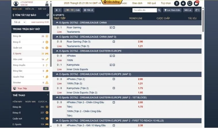 Thống Lĩnh Đấu Trường Thể Thao Điện Tử Bet999 Đẳng Cấp Quốc Tế 2 Bảng kèo cá cược Thể Thao Điện Tử Bet999